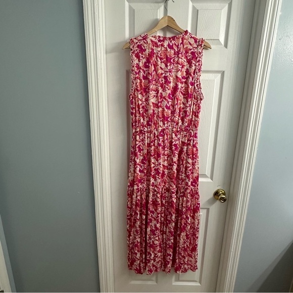 Walker & Wade Dress Maxi Pink Floral Boho Long Summer Casual Size Medium - Picture 4 of 6